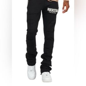 Emilio Black Stacked Flare Track Pant
Size (XL)